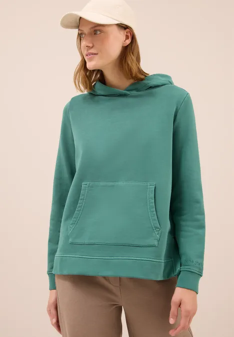 Gekleurde hoodie jewel green
