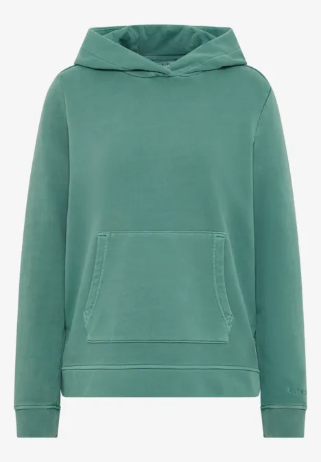 Garment dyed Hoodie jewel green