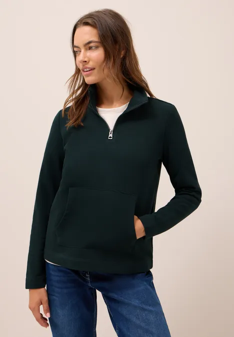 Sweatshirt mit Zipper ink green