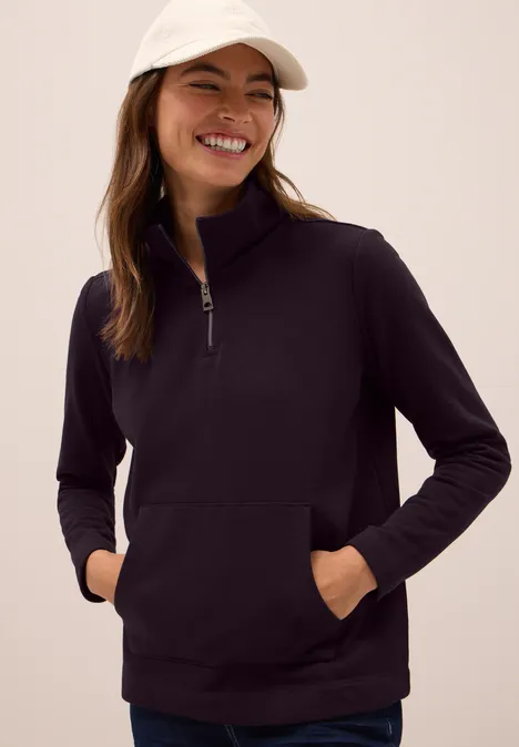 Sweatshirt mit Zipper eggplant red