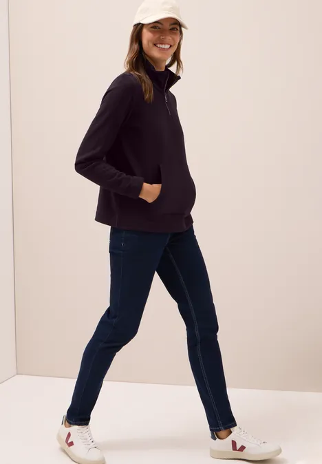 Sweatshirt mit Zipper eggplant red