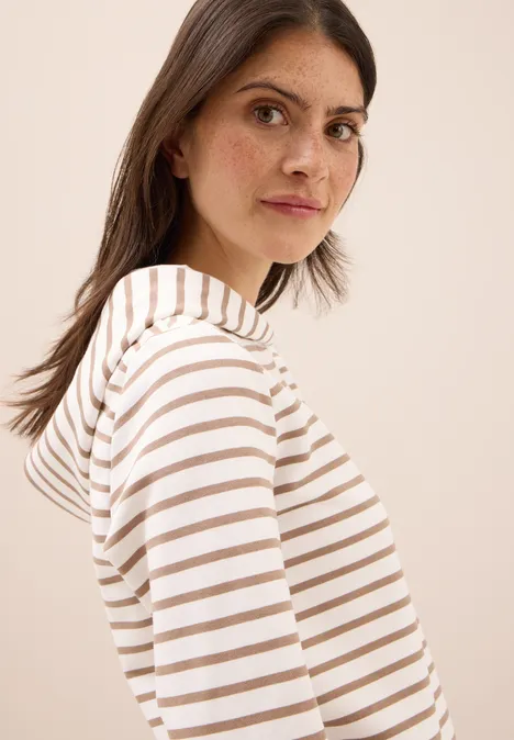 Gestreiftes Sweatshirt natural taupe