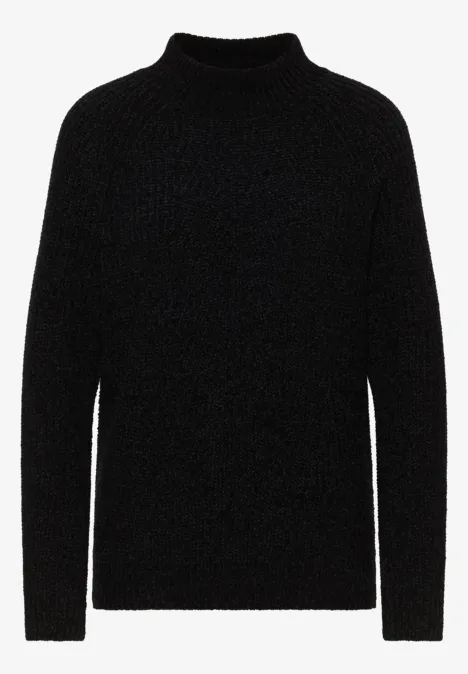 Sweter z szenilowym golfem Black