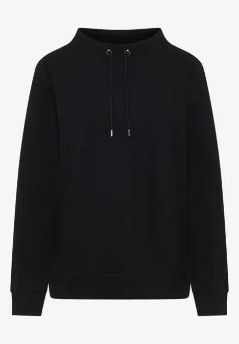 Funnel Neck Strukturshirt Black