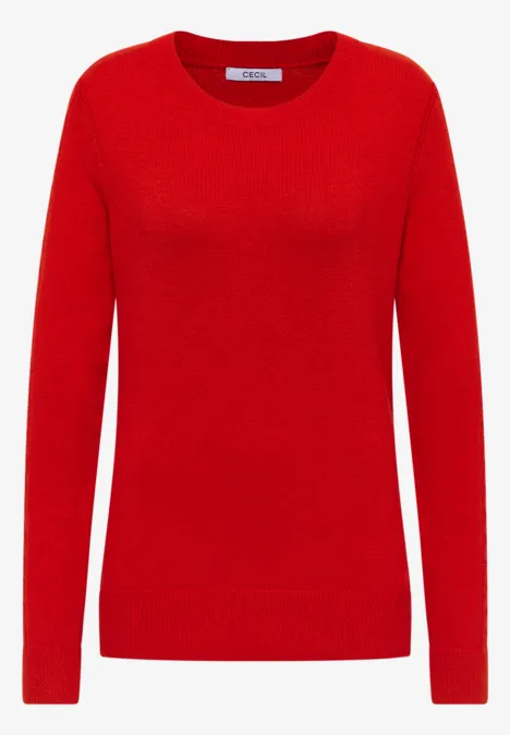 Pull avec détail en tricot fiery red