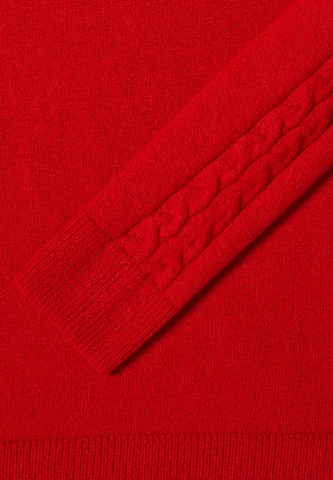 Pullover mit Strickdetail fiery red