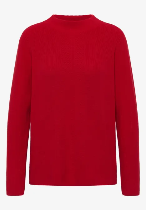 Strukturmix Pullover fiery red