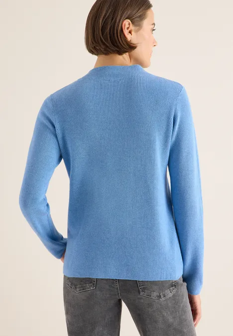 Strukturmix Pullover sporty light blue melange