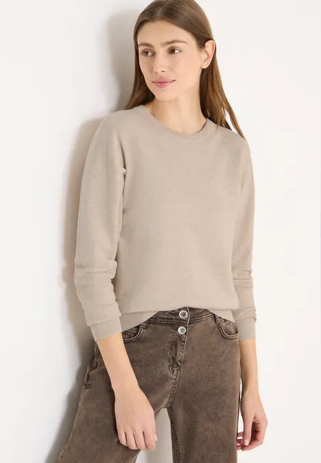 Gebreid sweatshirt desert beige melange