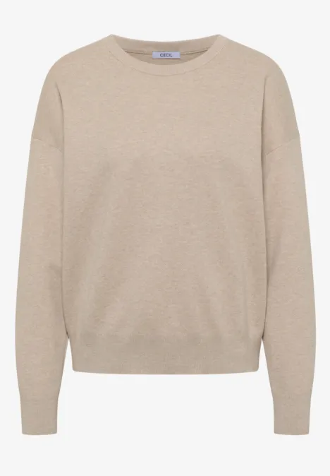 Gebreid sweatshirt desert beige melange