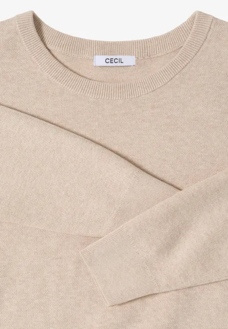 Gebreid sweatshirt desert beige melange