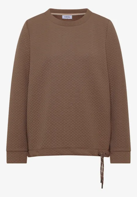 Sweatshirt mit Struktur cocoa taupe
