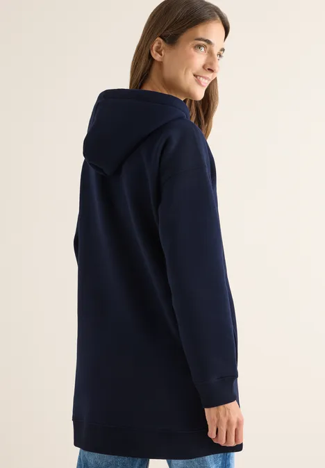 Langer Kapuzenpullover urban dark blue