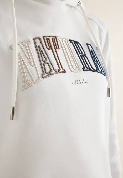 Hoodie mit Wording vanilla white