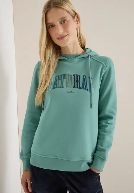 Hoodie mit Wording jewel green