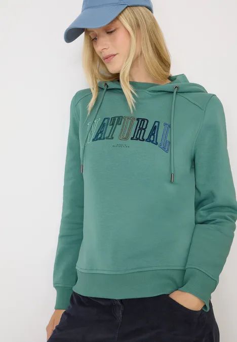 Hoodie avec wording jewel green