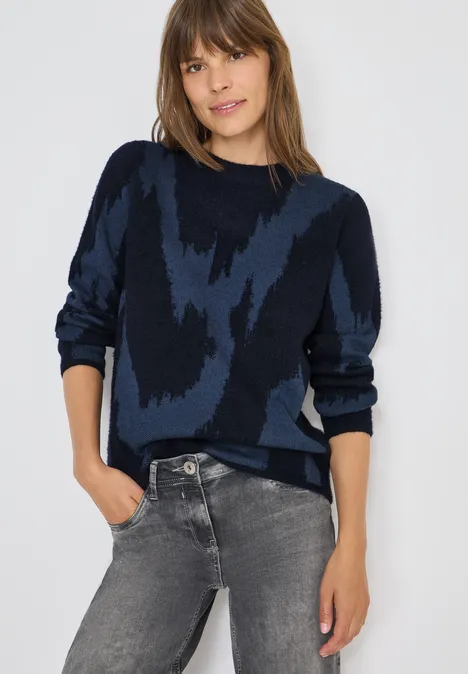 Gemusterter Pullover urban dark blue