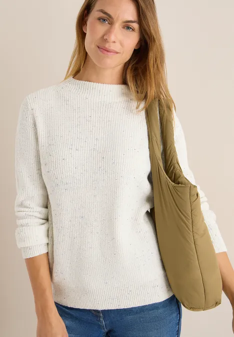 Pullover mit feinem Muster vanilla white
