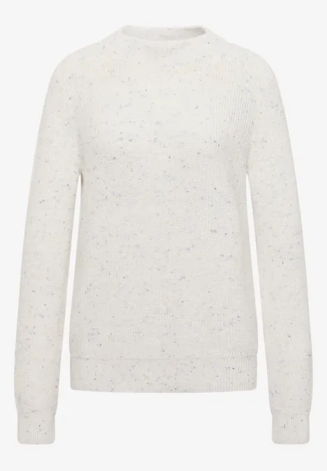 Pullover mit feinem Muster vanilla white