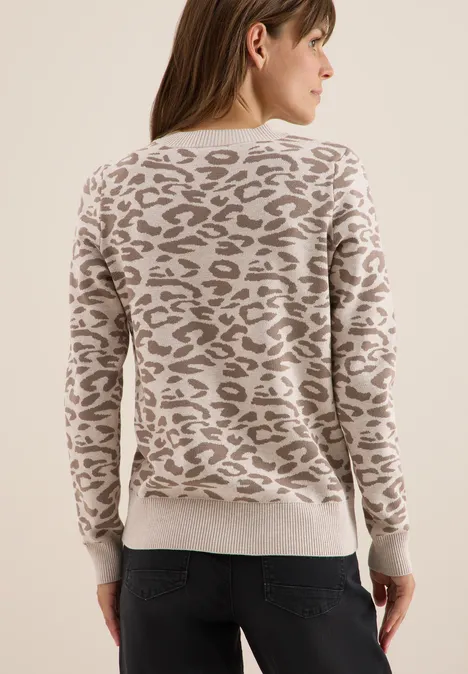 Leo Jacquard Pullover sandalwood beige melange