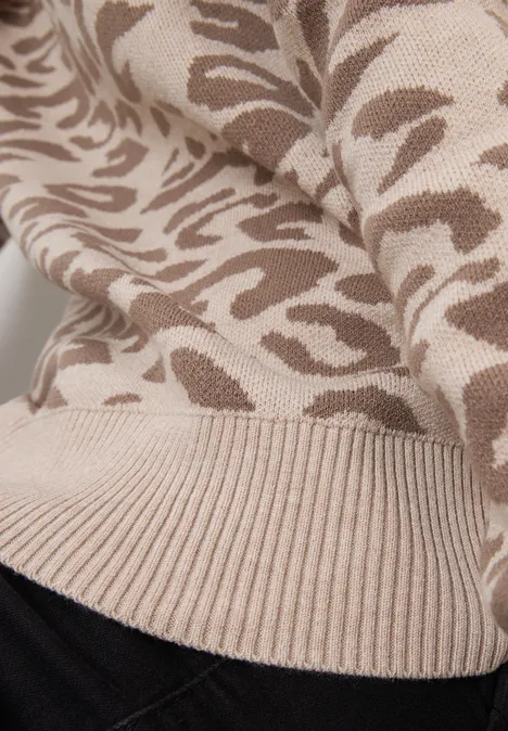 Leo Jacquard Pullover sandalwood beige melange