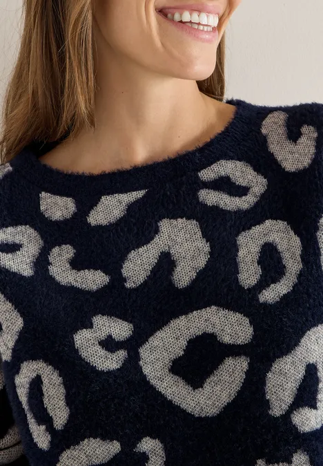 Federgarn-Mix Leo Pullover urban dark blue