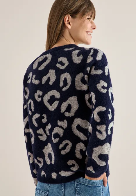 Federgarn-Mix Leo Pullover urban dark blue