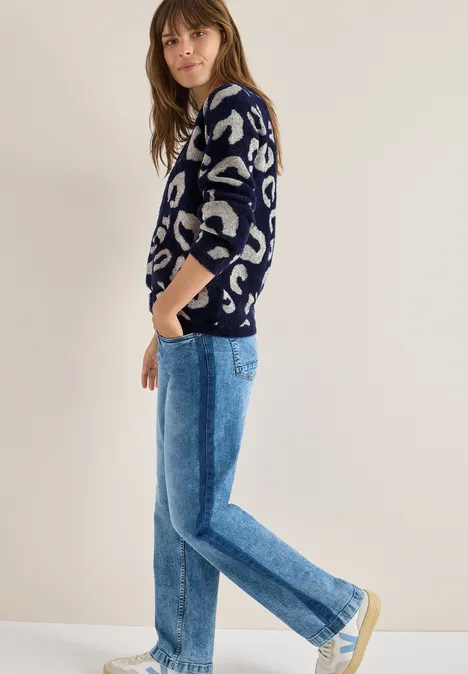 Federgarn-Mix Leo Pullover urban dark blue
