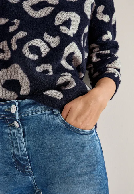 Federgarn-Mix Leo Pullover urban dark blue