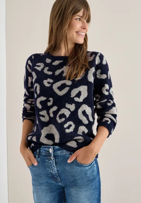 Federgarn-Mix Leo Pullover urban dark blue