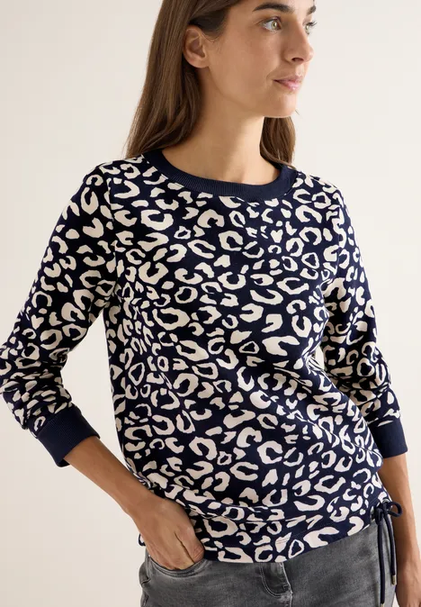 Sweatshirt mit Leo-Muster urban dark blue