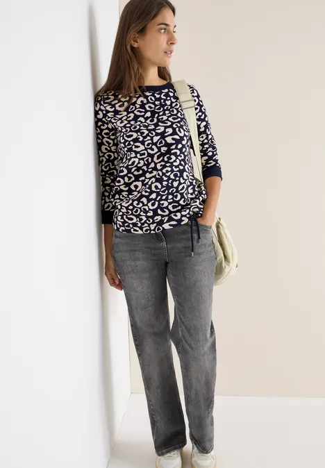 Sweatshirt mit Leo-Muster urban dark blue