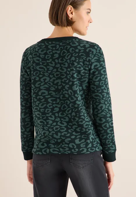 Sweatshirt mit Leo-Muster ink green