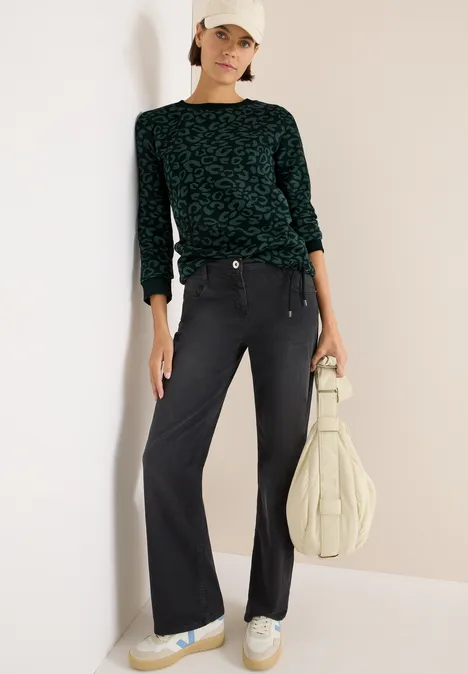 Sweatshirt mit Leo-Muster ink green