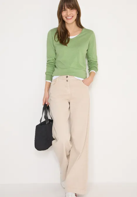 Basic Pullover bamboo green melange