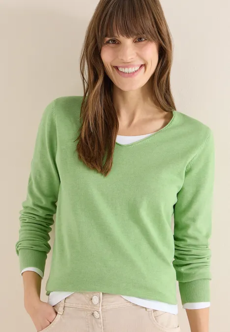 Basic Pullover bamboo green melange