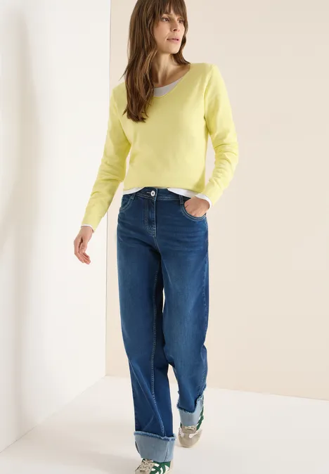 Basic Pullover iced yellow melange