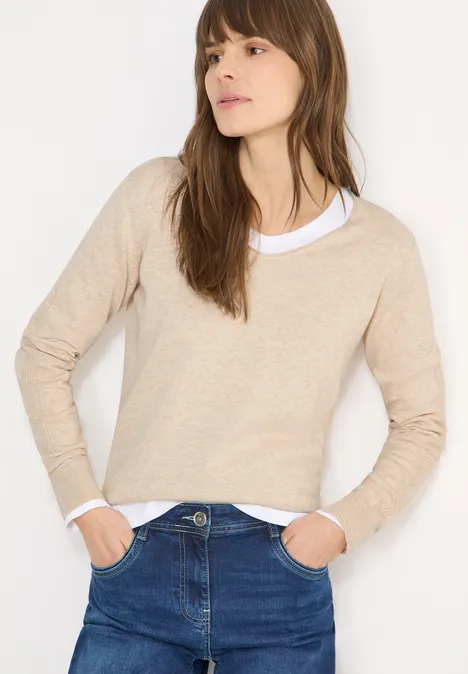 Basic Pullover egg beige melange
