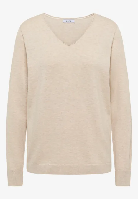 Basic Pullover egg beige melange