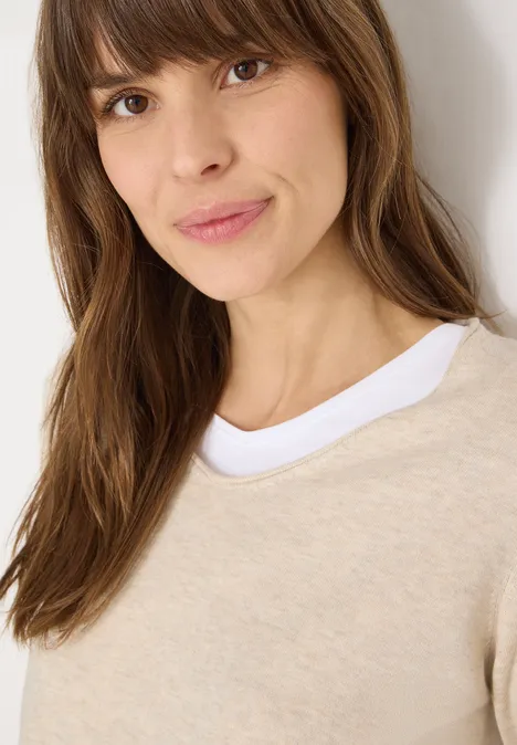 Basic Pullover egg beige melange