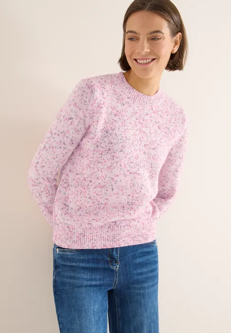 Gebreide trui met patroon dark blossom melange