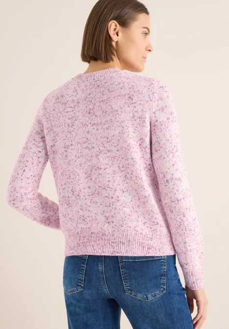 Gebreide trui met patroon dark blossom melange