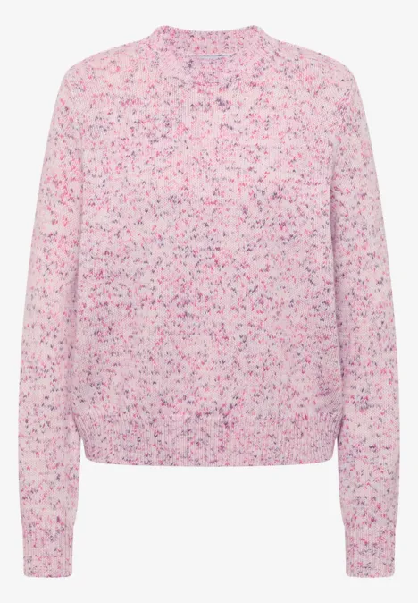 Gebreide trui met patroon dark blossom melange