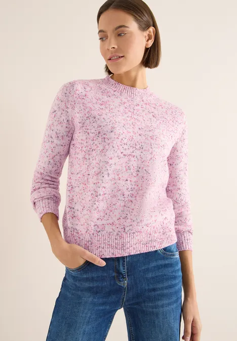 Gebreide trui met patroon dark blossom melange