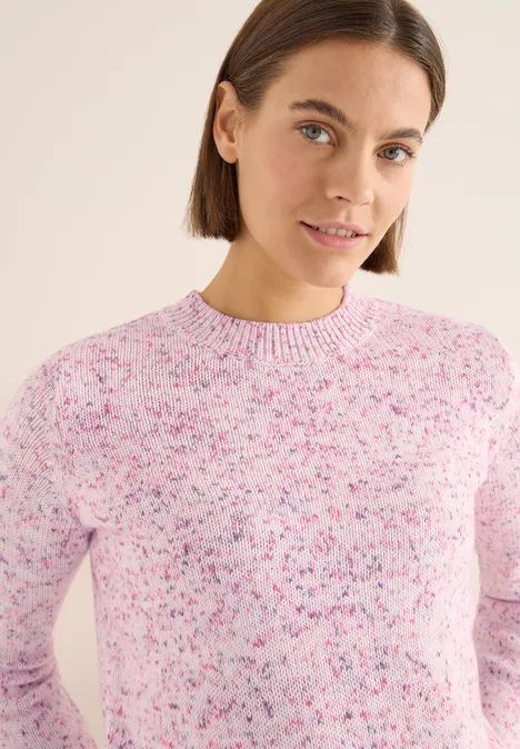 Gebreide trui met patroon dark blossom melange