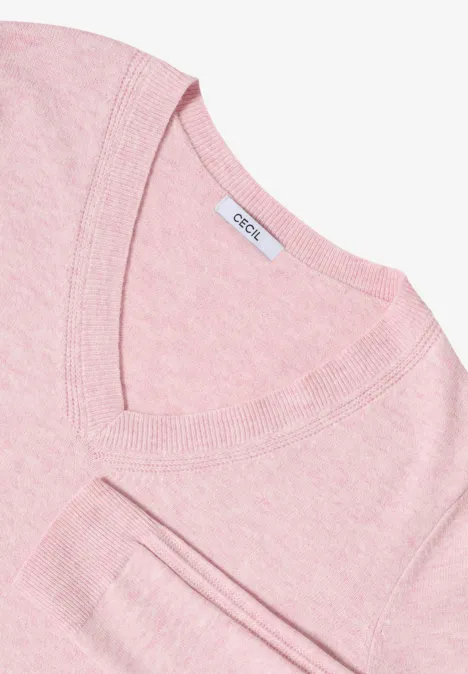 Kuscheliger V-Neck Pullover blossom glow melange