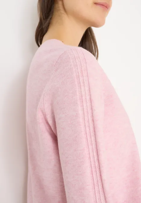 Kuscheliger V-Neck Pullover blossom glow melange