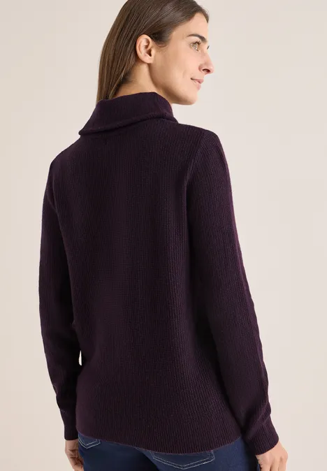 Strukturpullover eggplant red