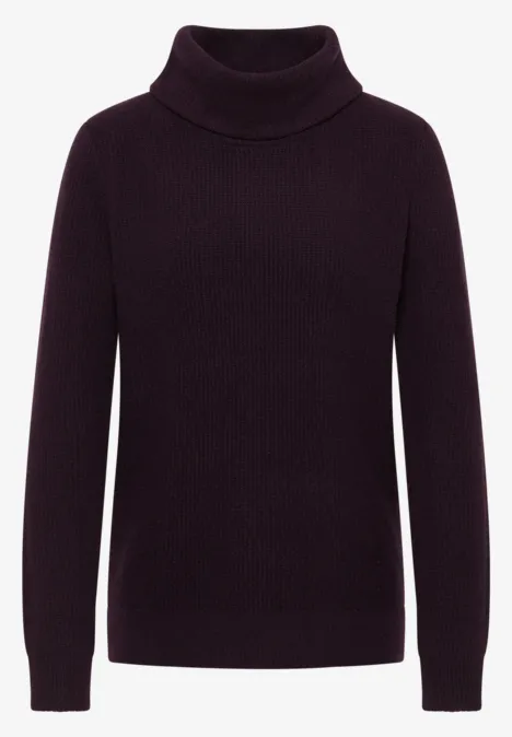 Strukturpullover eggplant red
