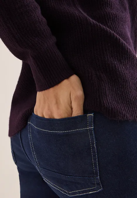 Strukturpullover eggplant red